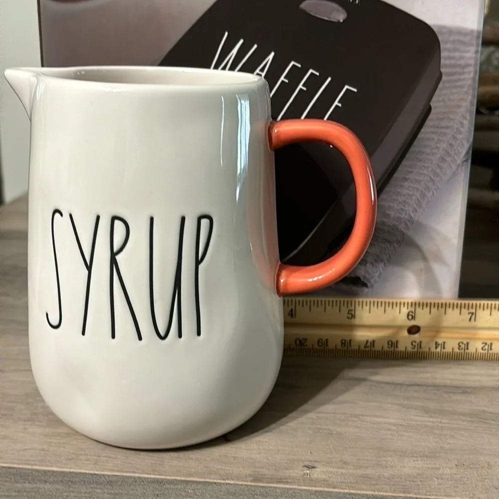 NIB Rae Dunn Non-Stick Waffle Maker and NWOT Syrup Pitcher